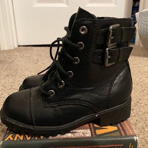 Toddler Girl Black Side Zip Boots (New)